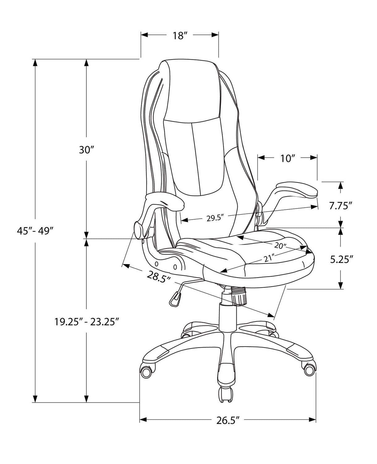 Masao 29.5 Executive Office Chair - Noir | Fauteuil président Masao de 29,5 po - noir