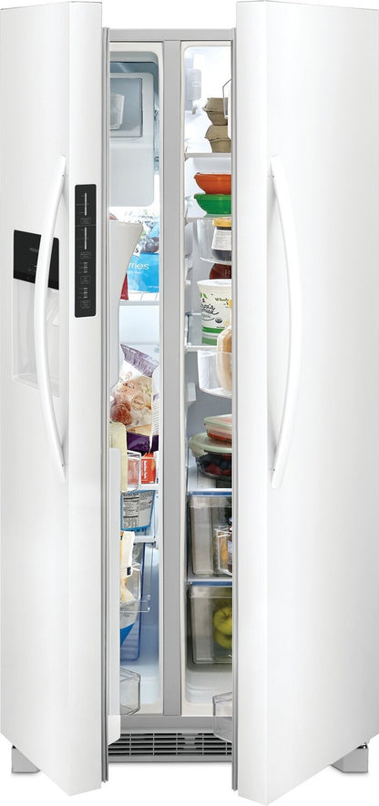Réfrigérateur Frigidaire de 22,3 pi³ et de 33 po de profondeur standard à compartiments juxtaposés - Blanc - FRSS2323AW | Frigidaire 33 22,3 pi³ Réfrigérateur à profondeur standard à côtés juxtaposés…