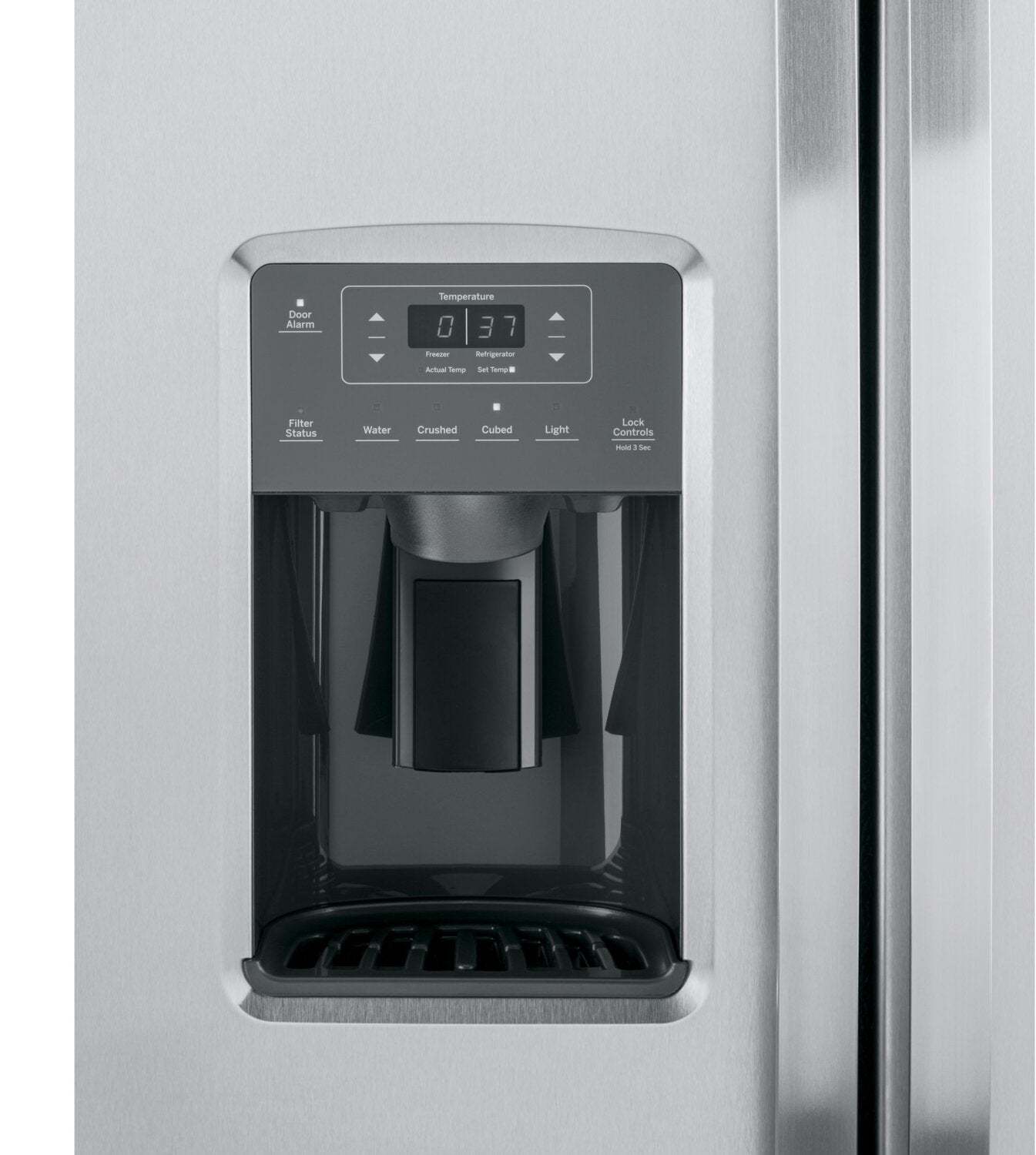 Réfrigérateur GE de 33 po et de 23,2 pi³ à compartiments juxtaposés - acier inoxydable résistant aux empreintes digitales - GSS23GYPFS | GE 33 23.2 Cu. Ft. Side-by-Side Refrigerator - Stainless Steel Fingerprint Resistant  - GSS23GYPFS