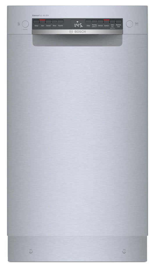 Bosch Lave-vaisselle intelligent à commande frontale série 18 300 avec PrecisionWash® et troisième panier - SPE53C55UC | Lave-vaisselle intelligent Bosch série 300 de 18 po avec commandes à l'avant, PrecisionWash et 3e panier - SPE53C55UC | SPE535UC