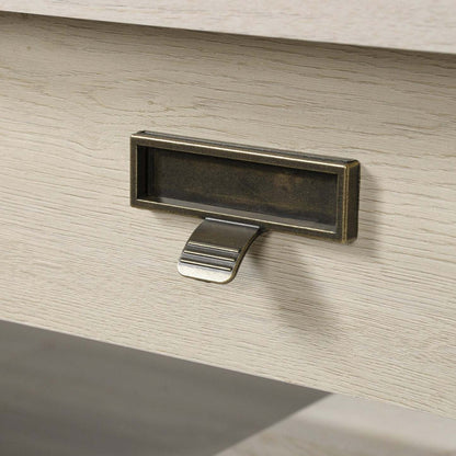 Kyree 59.06 Bureau de direction avec 4 tiroirs – Châtaignier crayeux | Bureau de direction Kyree de 59,06 po à 4 tiroirs - marron blanc