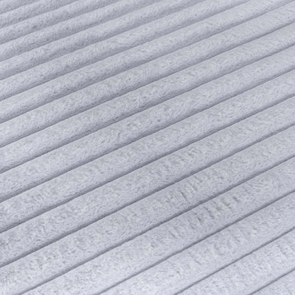 Chaise longue en tissu fausse fourrure ultra pelucheux Cleo 26 avec oreiller décoratif - Gris clair | Fauteuil long de détente Cleo de 26 po en tissu de fausse fourrure très douce avec coussin décoratif - gris clair