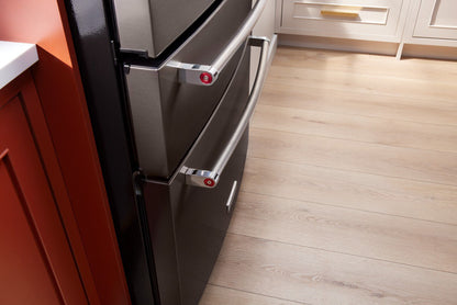 Réfrigérateur KitchenAid de 26,2 pi³ et de 36 po à portes françaises - acier inoxydable noir - KRMF536RBS | KitchenAid 36 26,2 Cu. Fort. Réfrigérateur à portes françaises - Acier inoxydable noir - KRMF536RBS