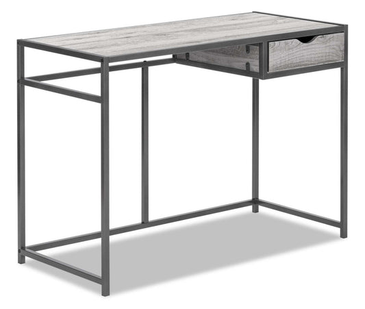 Bureau Everly de 42,25 po avec tiroir - gris