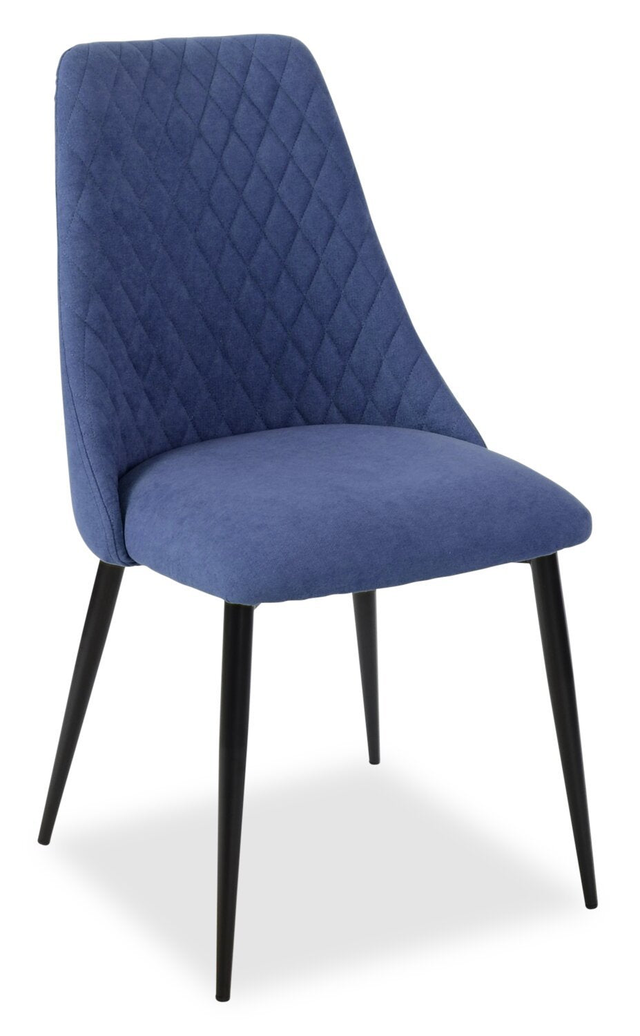 Chaise de salle à manger Miya avec tissu polyester, métal - Bleu marine | Chaise de salle à manger Miya en tissu de polyester et en métal - bleu marine