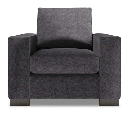 Fauteuil Track de Sofa Lab personnalisable 38 en tissu de chenille - gris charcoal de luxe | Fauteuil Track de Sofa Lab de 38 po fabriqué au Canada en tissu de chenille - gris charcoal de luxe | TR302993
