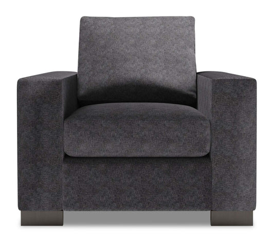 Fauteuil Track de Sofa Lab personnalisable 38 en tissu de chenille - gris charcoal de luxe | Fauteuil Track de Sofa Lab de 38 po fabriqué au Canada en tissu de chenille - gris charcoal de luxe | TR302993