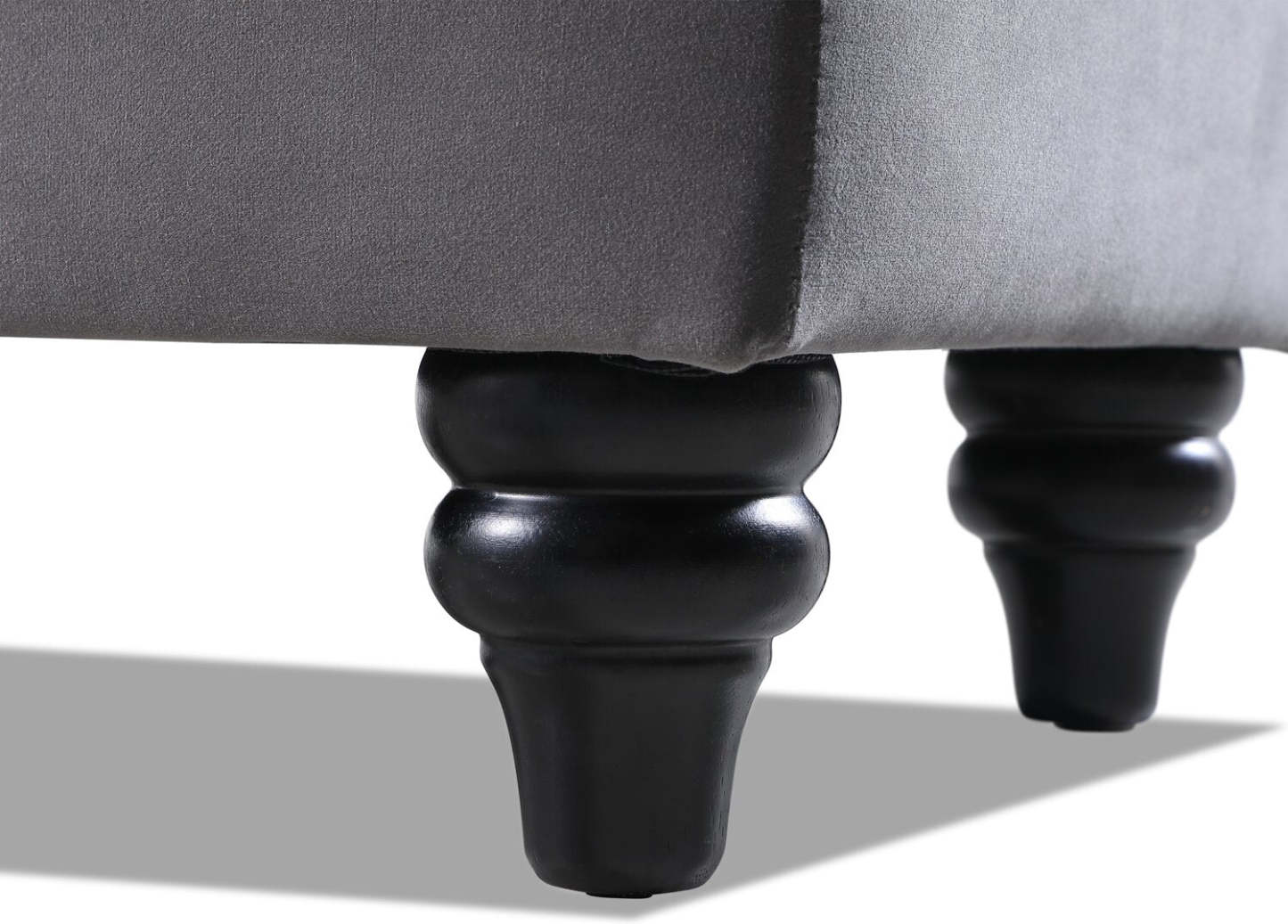 Sage 57 Storage Bench - Grey Velvet|Banc de rangement Sage de 57 po - velours gris