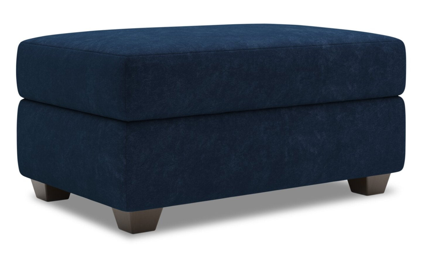 Fabriqué au Canada Pouf de rangement personnalisable The Trunk 39 en tissu de velours - bleu royal | Pouf de rangement The Trunk de Sofa Lab de 39 po fabriqué au Canada en tissu de velours - bleu royal | TRUN3188