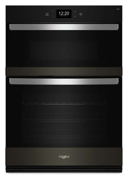 Four mural combiné électrique Whirlpool de 30 po et de 5 pi³ avec convection véritable - acier inoxydable noir … | Tourbillon 30 5 Cu. Fort. Four mural combiné électrique avec convection véritable - Acier inoxydable noir…