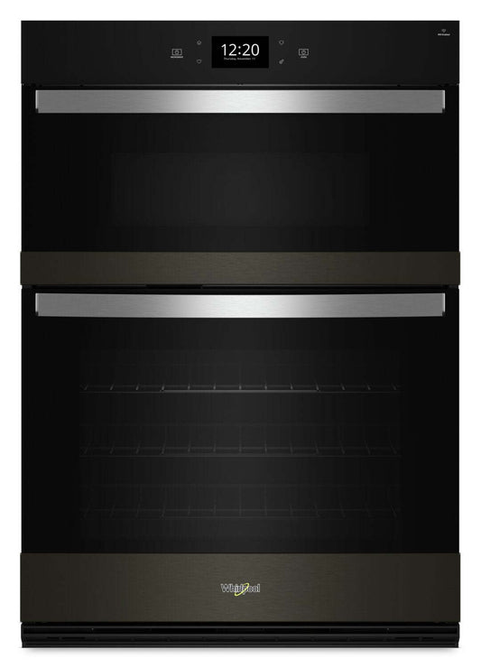 Four mural combiné électrique Whirlpool de 30 po et de 5 pi³ avec convection véritable - acier inoxydable noir … | Tourbillon 30 5 Cu. Fort. Four mural combiné électrique avec convection véritable - Acier inoxydable noir…