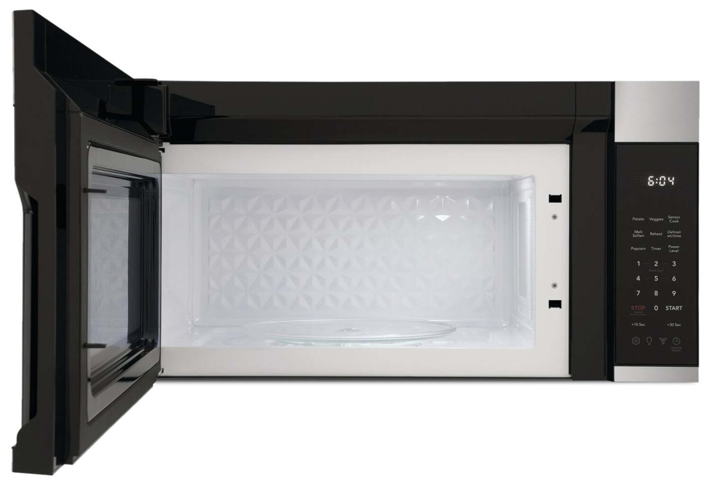 Frigidaire 1,8 Cu. Fort. Micro-ondes à grande portée avec cuisson par capteur et options de cuisson préréglées - Acier inoxydable… | Four à micro-ondes à hotte intégrée Frigidaire de 1,8 pi³ avec cuisson par capteur et options de cuisine…