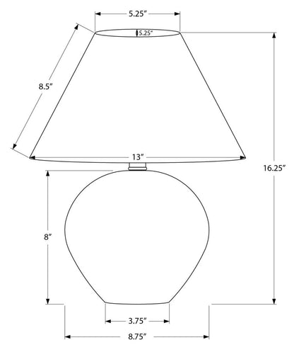 16 Cream Ceramic with Empire Shade Table Lamp|Lampe de table en céramique crème de 16 po avec abat-jour empire