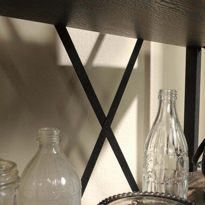 Crédence de bureau Lewis - Chêne carbone| Bahut de bureau Lewis - chêne carbone | LEWISLIB