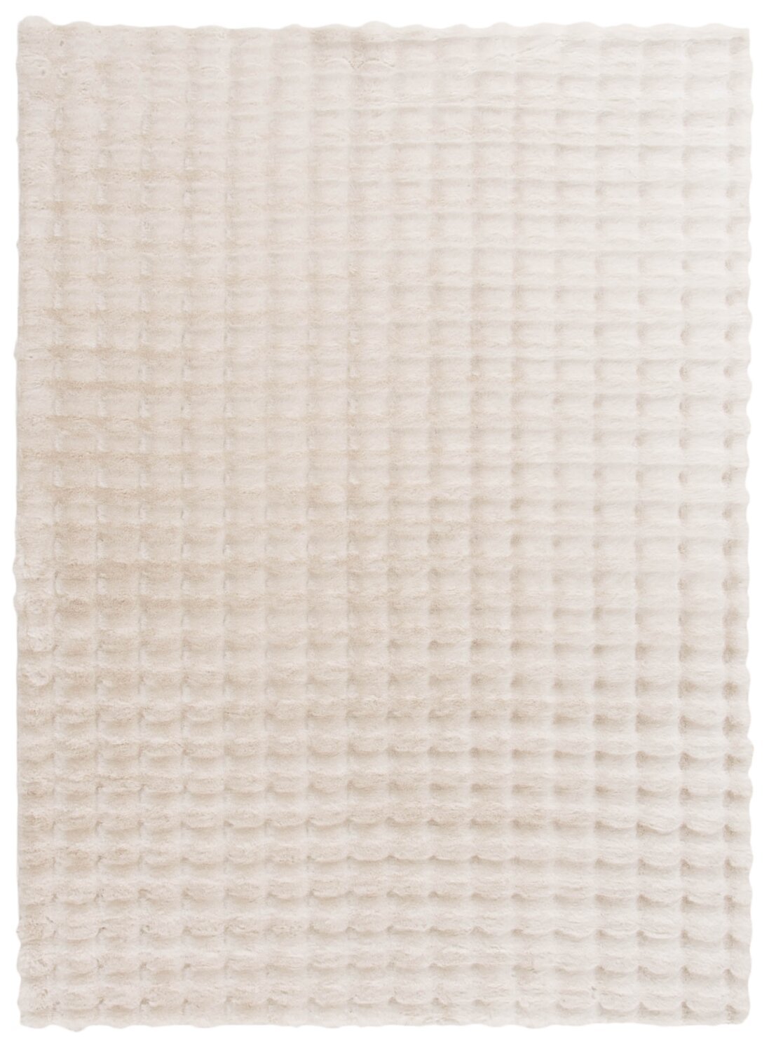 Tapis à bulles en fausse fourrure ivoire avec envers en mousse à mémoire de forme – 7' x 10' | Carpette Bubble en fausse fourrure ivoire avec revers en mousse à mémoire de forme - 7 pi x 10 pi | BUBBIV08