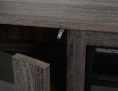 Antoni 62 Modern Electric Fireplace TV Stand with Storage and Cable Management for TVs up to 70- Grey|Meuble pour téléviseur moderne Antoni de 62 po avec foyer électrique, rangement et système de gestion des câbles pour téléviseurs jusqu’à 70 po - gris