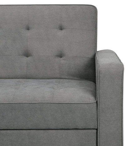 Futon Klik Klak en tissu velours Cory 59 avec capitonnage - Gris | Futon Cory de 59 po en tissu de velours avec mécanisme Klik Klak et capitonnage - gris