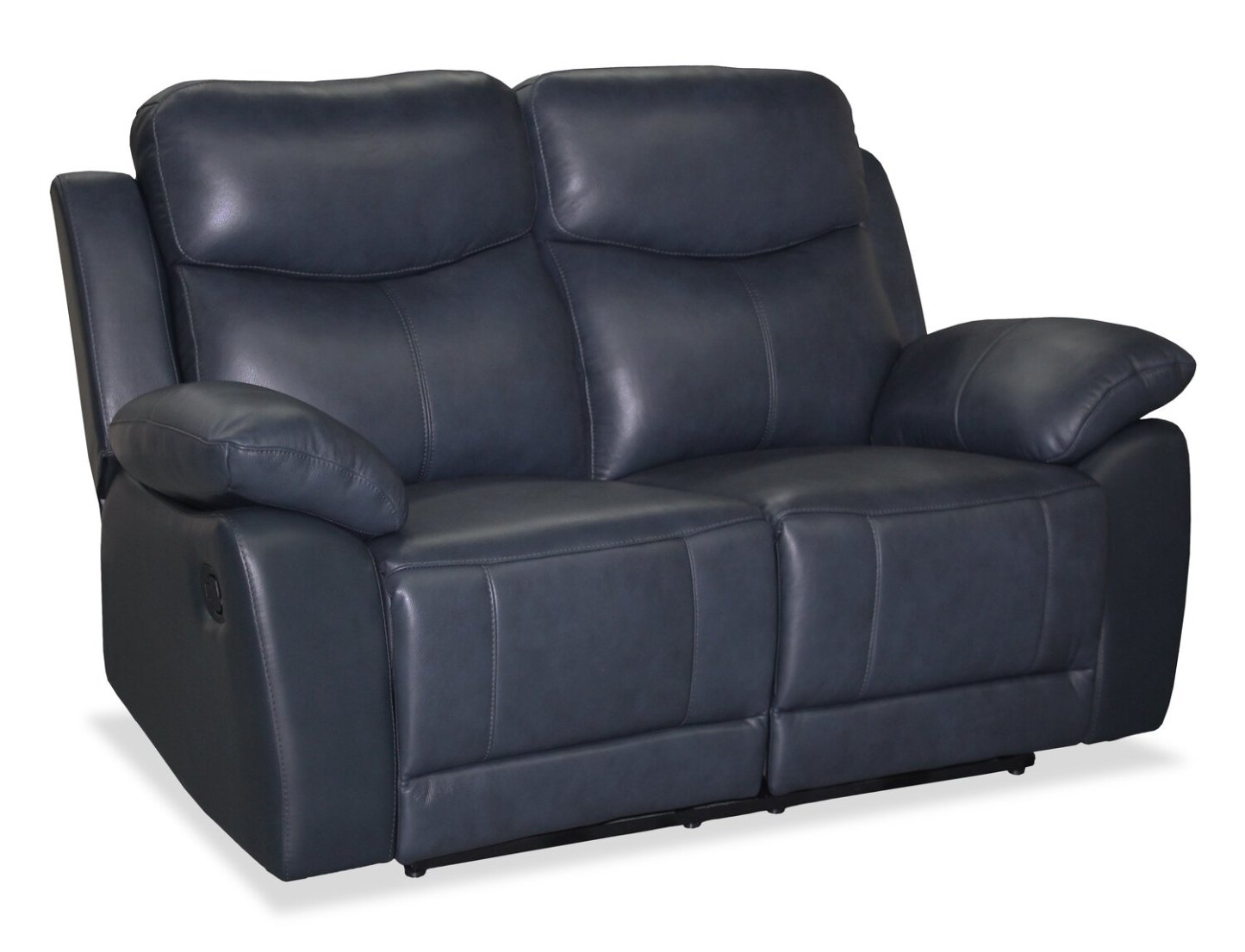 Causeuse inclinable Corbin de 63,39 po en cuir véritable de qualité supérieure - bleue