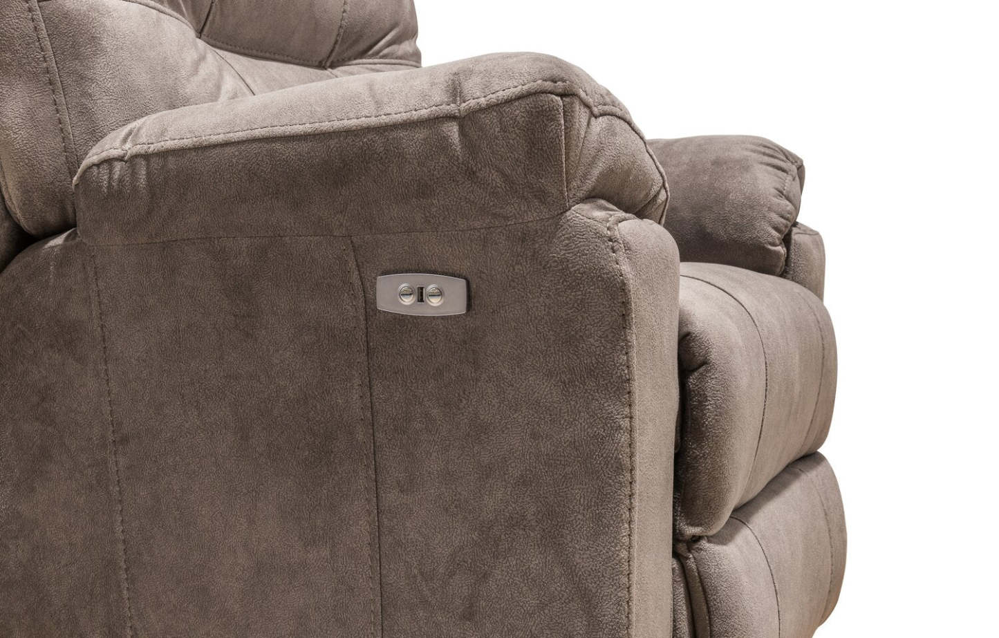 Fauteuil à inclinaison électrique Gybson de 38 po fabriqué au Canada en tissu - brun latté