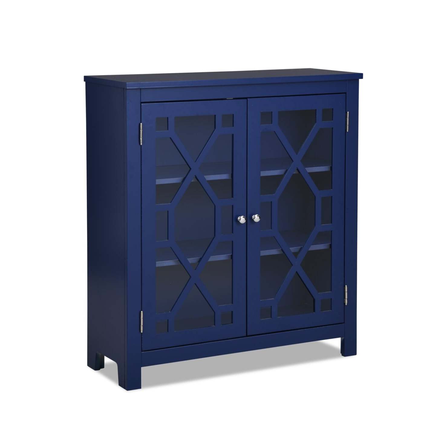 Armoire décorative Clary 31,5 avec portes en verre - Marine|Armoire décorative Clary de 31,5 po avec portes en verre - bleu marine