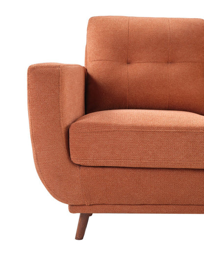 Causeuse en tissu Cosmo 57 avec coussins de dossier capitonnés - Orange | Causeuse Cosmo de 57 po en tissu avec coussins de dossier capitonnés - orange