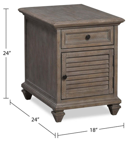 Table de bout traditionnelle Lancaster de 18 po avec rangement - grise et pin bronze