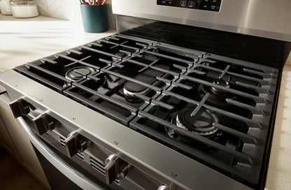 Cuisinière à gaz Whirlpool de 5 pi³ avec friture à air et autonettoyage - acier inoxydable noir - WFGS5030RV | WFGS50RV