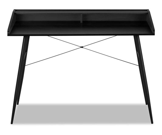Bureau Jeremy 47.25 avec petite niche - Noir|Bureau Jeremy de 47,25 po avec petite crédence - noir