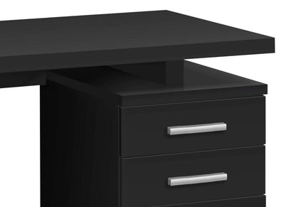 Bureau réversible Ronan 47.25 à 3 tiroirs - Noir|Bureau réversible Ronan de 47,25 po à 3 tiroirs - noir