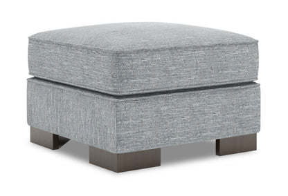 Fabriqué au Canada Pouf personnalisable Sofa Lab Track 24 en tissu d'apparence lin - Luna gris étain | Pouf Track de Sofa Lab de 24 po fabriqué au Canada en tissu d'apparence lin - gris Luna Pewter | TR802291