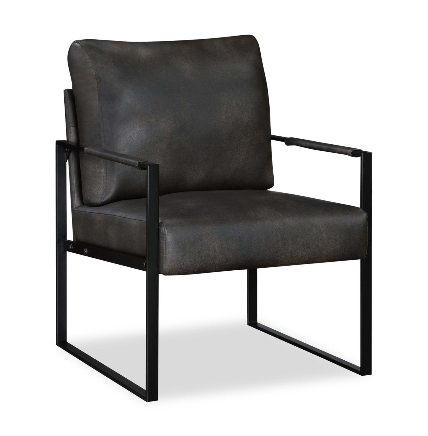 Fauteuil d'appoint en similicuir Nico 24.75 avec pieds en métal - Gris foncé | Fauteuil d'appoint Nico de 24,75 po en similicuir avec pattes en métal - gris foncé