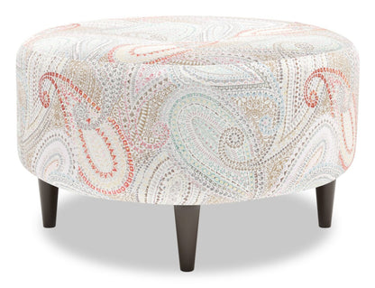 Fabriqué au Canada Sofa Lab personnalisable Pouf en tissu The Curve 31 - Eden multicolore | Pouf The Curve de Sofa Lab de 31 po fabriqué au Canada en tissu - Eden multicolore | CURV1834
