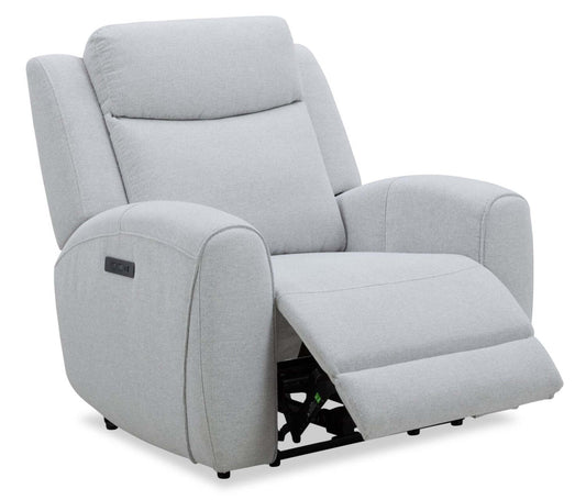 Fauteuil à inclinaison électrique Reign de 41,25 po en tissu avec port USB - gris pierre Bronco