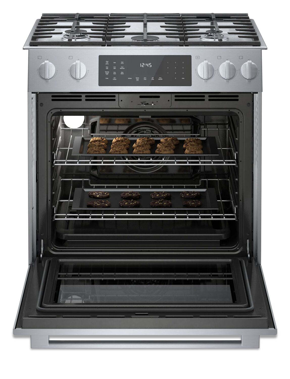 Cuisinière hybride Bosch de série 800 de 4,6 pi3 avec tiroir-réchaud - HDI8056C | Bosch Série 800 4,6 Cu. Fort. Cuisinière biénergie avec tiroir chauffant - HDI8056C | HDI8056C