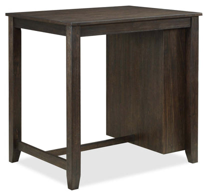 Lane 3pc Counter-Height Dining Set with Table & 2 Chairs, Built-in Shelves & USB, 36.5W - Brown | Ensemble de salle à manger Lane 3 pièces de hauteur comptoir avec table de 36,5 po (L), tablettes et port USB intégrées, et 2 chaises - brun