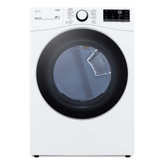 LG 7.4 Cu. Ft. Smart Electric Dryer - White - Stackable - DLE3600W | Sécheuse électrique intelligente LG de 7,4 pi³ - blanche - empilable - DLE3600W