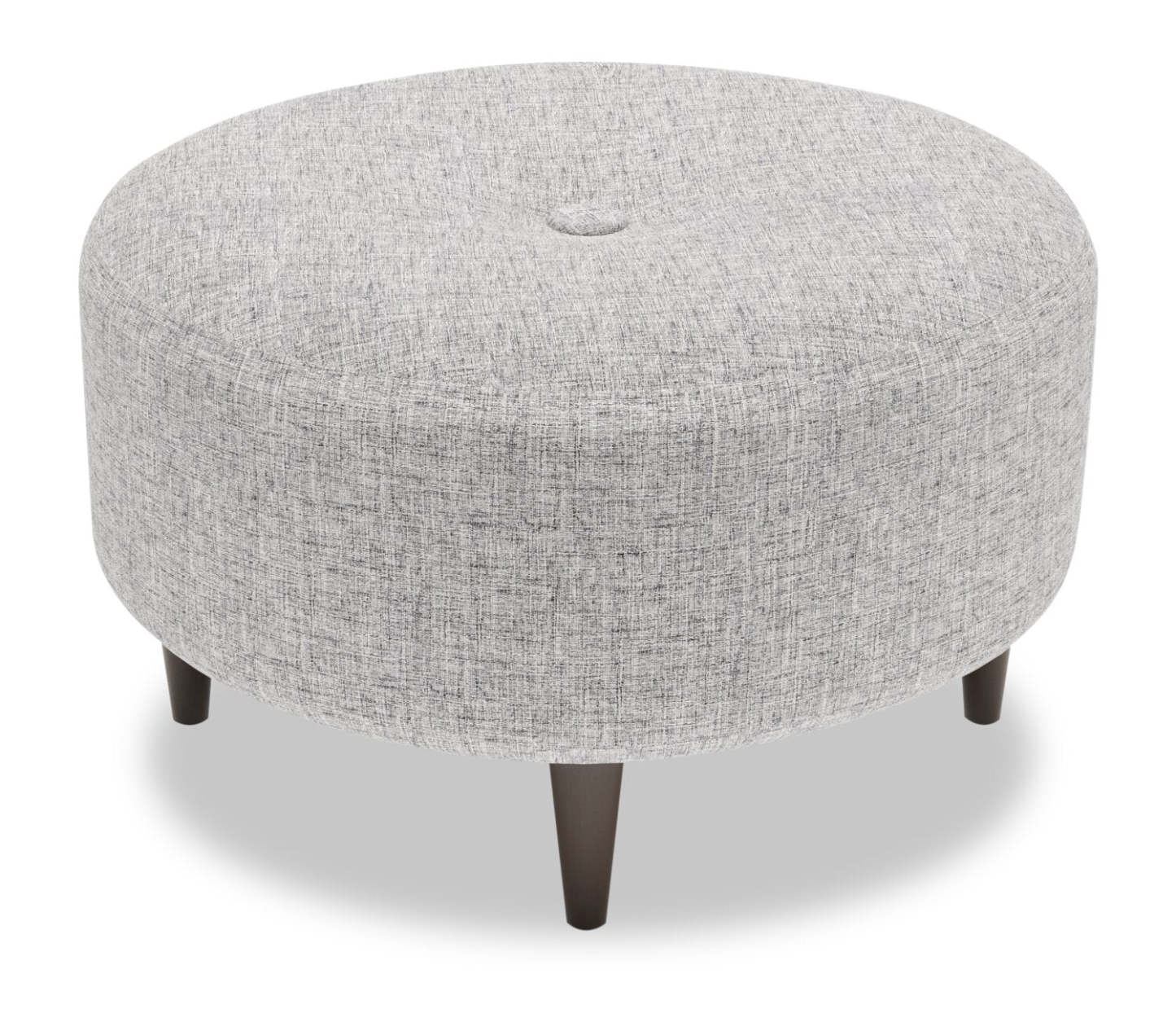 Fabriqué au Canada Sofa Lab personnalisable Pouf The Curve 31 en tissu d'apparence lin - Luna Domino gris | Pouf The Curve de Sofa Lab de 31 po fabriqué au Canada en tissu d'apparence lin - gris Luna Domino | CURV2191