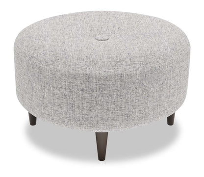 Fabriqué au Canada Sofa Lab personnalisable Pouf The Curve 31 en tissu d'apparence lin - Luna Domino gris | Pouf The Curve de Sofa Lab de 31 po fabriqué au Canada en tissu d'apparence lin - gris Luna Domino | CURV2191