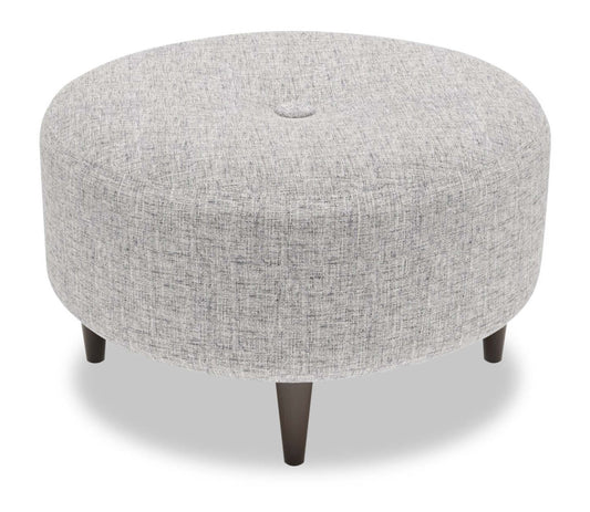 Fabriqué au Canada Sofa Lab personnalisable Pouf The Curve 31 en tissu d'apparence lin - Luna Domino gris | Pouf The Curve de Sofa Lab de 31 po fabriqué au Canada en tissu d'apparence lin - gris Luna Domino | CURV2191