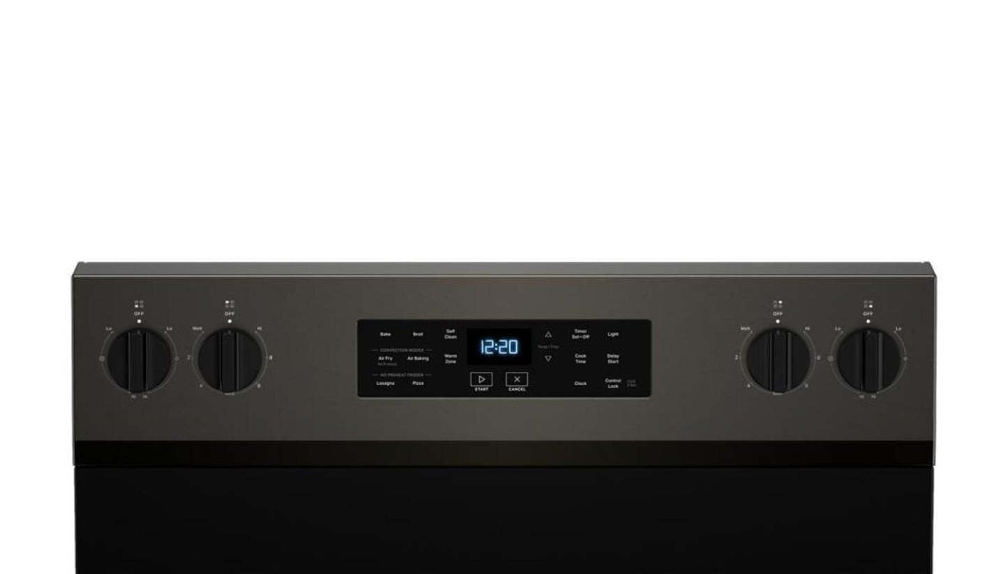 Cuisinière électrique Whirlpool de 5,3 pi3 avec friture à air sans préchauffage - acier inoxydable noir - YWFES5030RV  | Cuisinière électrique Whirlpool de 5,3 pi3 avec friture à air sans préchauffage - acier inoxydable noir - YWFES5030RV  | YWFES5RV