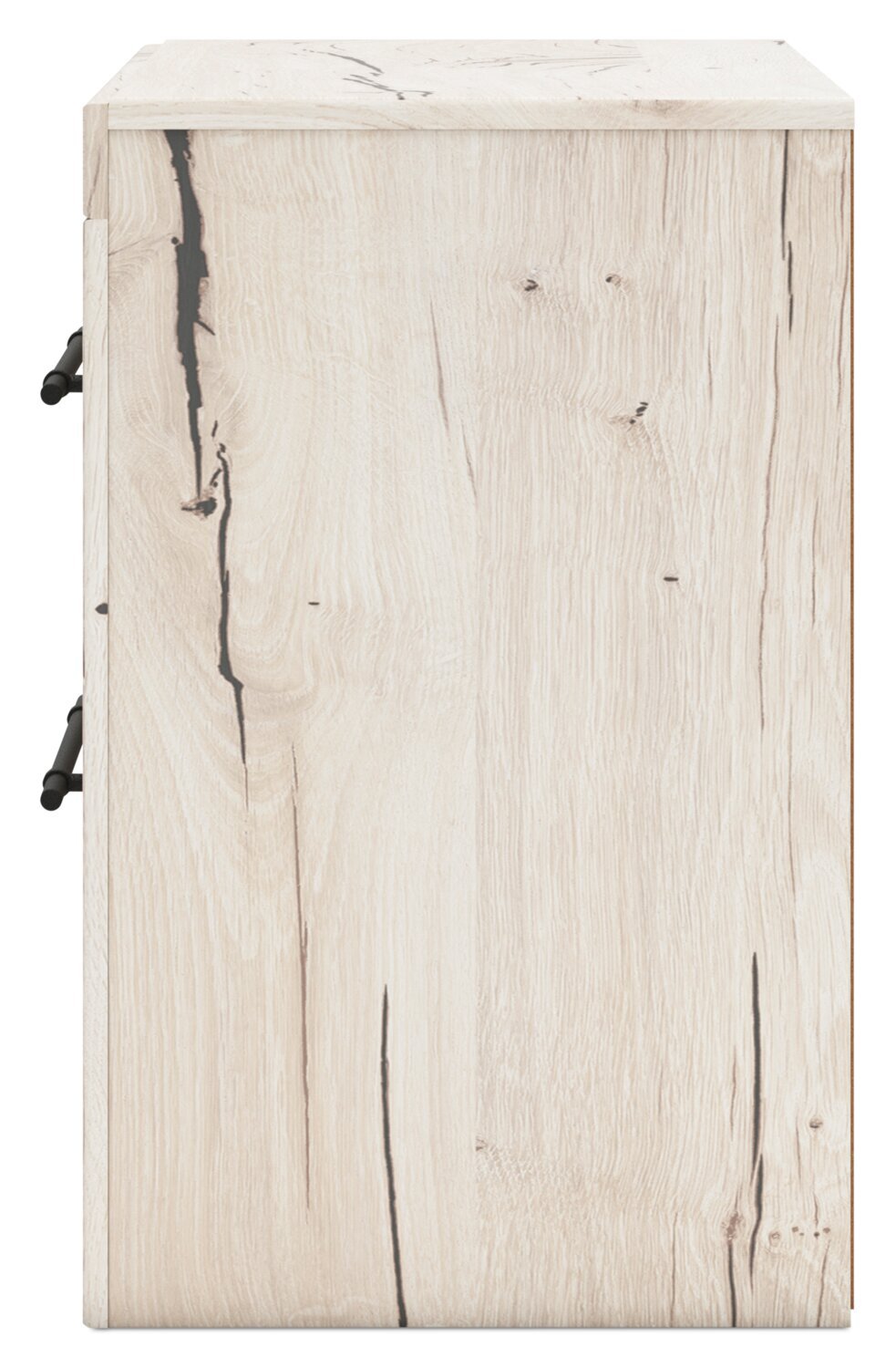 Table de chevet Derekson à 2 tiroirs avec ports USB, 21,7 L x 24,3 H - Blanc rustique | Table de nuit Derekson de 21,7 po (L) x 24,3 po (H) à 2 tiroirs avec ports USB - blanc rustique