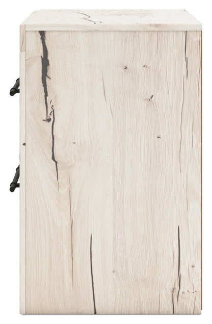 Table de chevet Derekson à 2 tiroirs avec ports USB, 21,7 L x 24,3 H - Blanc rustique | Table de nuit Derekson de 21,7 po (L) x 24,3 po (H) à 2 tiroirs avec ports USB - blanc rustique