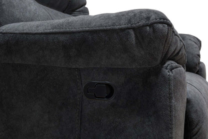 Fabriqué au Canada Fauteuil inclinable coulissant en tissu Gybson 38 - Gris graphite | Fauteuil coulissant inclinable Gybson de 38 po fabriqué au Canada en tissu - gris graphite