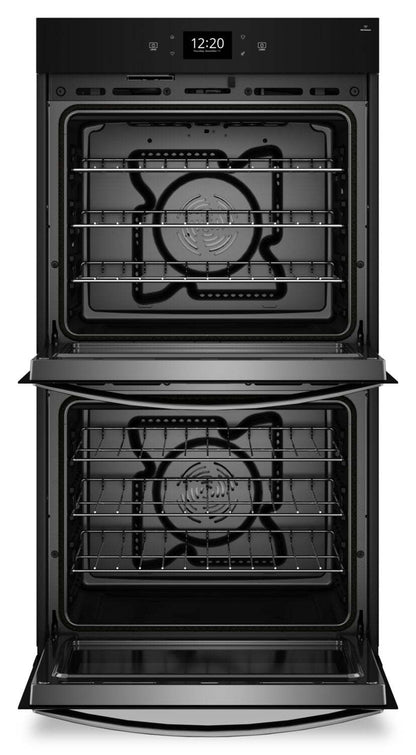 Four mural double électrique Whirlpool de 27 po et de 8,6 pi³ avec convection véritable - résistant aux empreintes digitales…