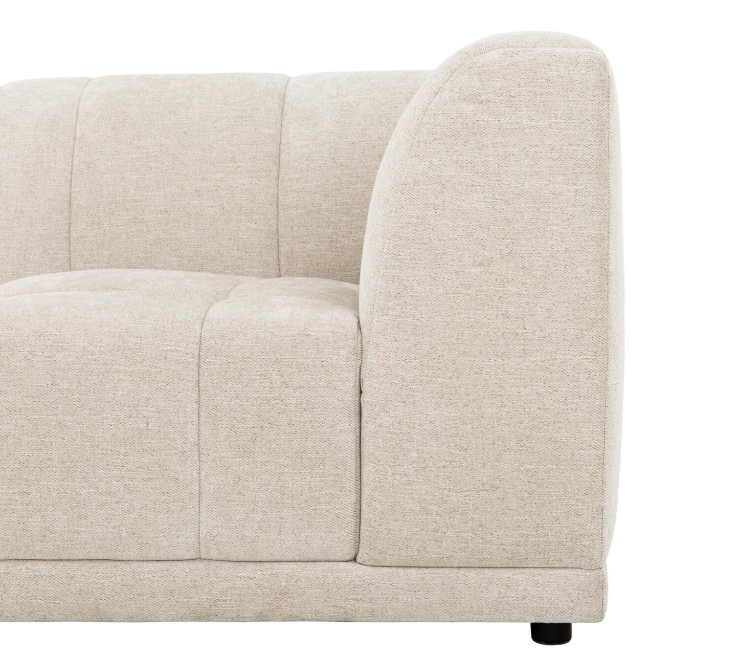 Kort & Co. Causeuse modulaire Oaklyn de 77 po en tissu avec coussins de siège capitonnés - beige