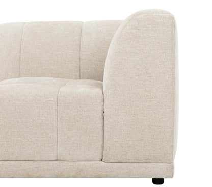 Kort & Co. Causeuse modulaire Oaklyn de 77 po en tissu avec coussins de siège capitonnés - beige