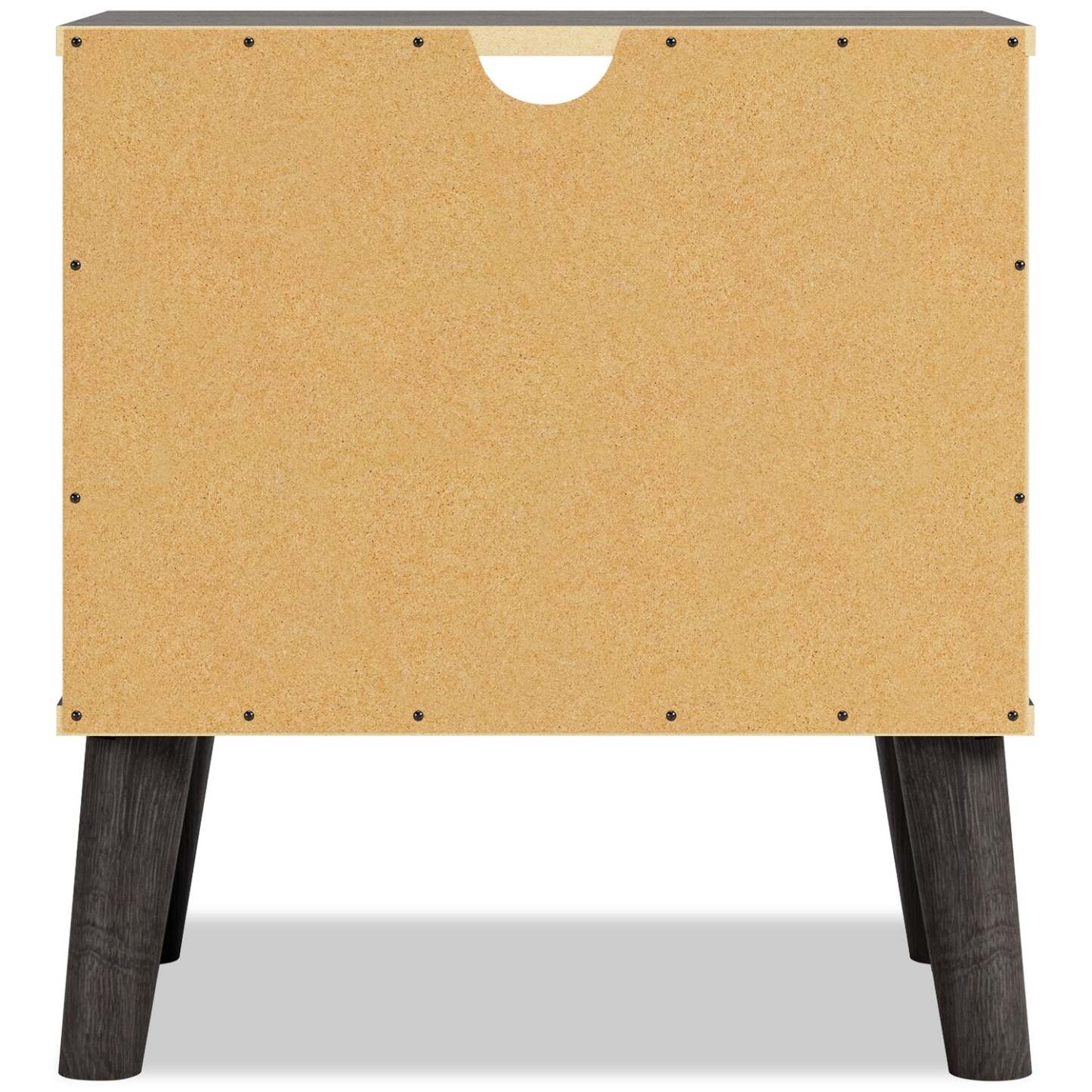 Table de chevet à 1 tiroir Wolf, 23,7 L x 21,9 H, moderne du milieu du siècle – Marron bicolore et naturel | Table de nuit moderne du milieu du 20e siècle Wolf de 23,7 po (L) x 21,9 po (H) à 1 tiroir - deux teintes, brun et naturel