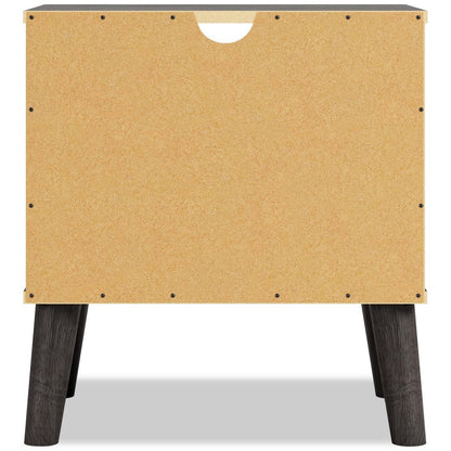 Table de chevet à 1 tiroir Wolf, 23,7 L x 21,9 H, moderne du milieu du siècle – Marron bicolore et naturel | Table de nuit moderne du milieu du 20e siècle Wolf de 23,7 po (L) x 21,9 po (H) à 1 tiroir - deux teintes, brun et naturel