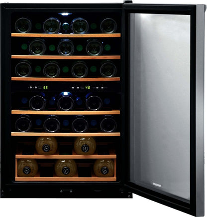 Frigidaire 21,5 4,4 Cu. Fort. Réfrigérateur à vin à deux zones de 45 bouteilles - Acier inoxydable - FRWW454… | Réfrigérateur Frigidaire de 4,4 pi³ et de 21,5 po avec refroidisseur à vin à 2 zones à 45 bouteilles…