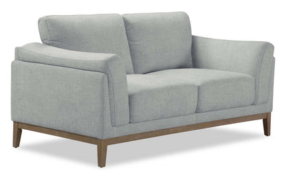 Causeuse Valley de 67,7 po en tissu avec base et pattes en hévéa - grise